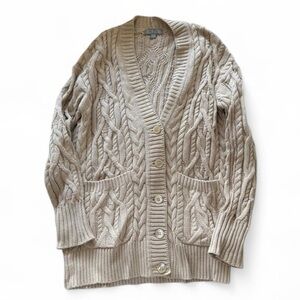 J. Crew Women's Beige Cable Knit Cardigan